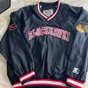 Men’s starter center ice collection vintage Blackhawks pullover large